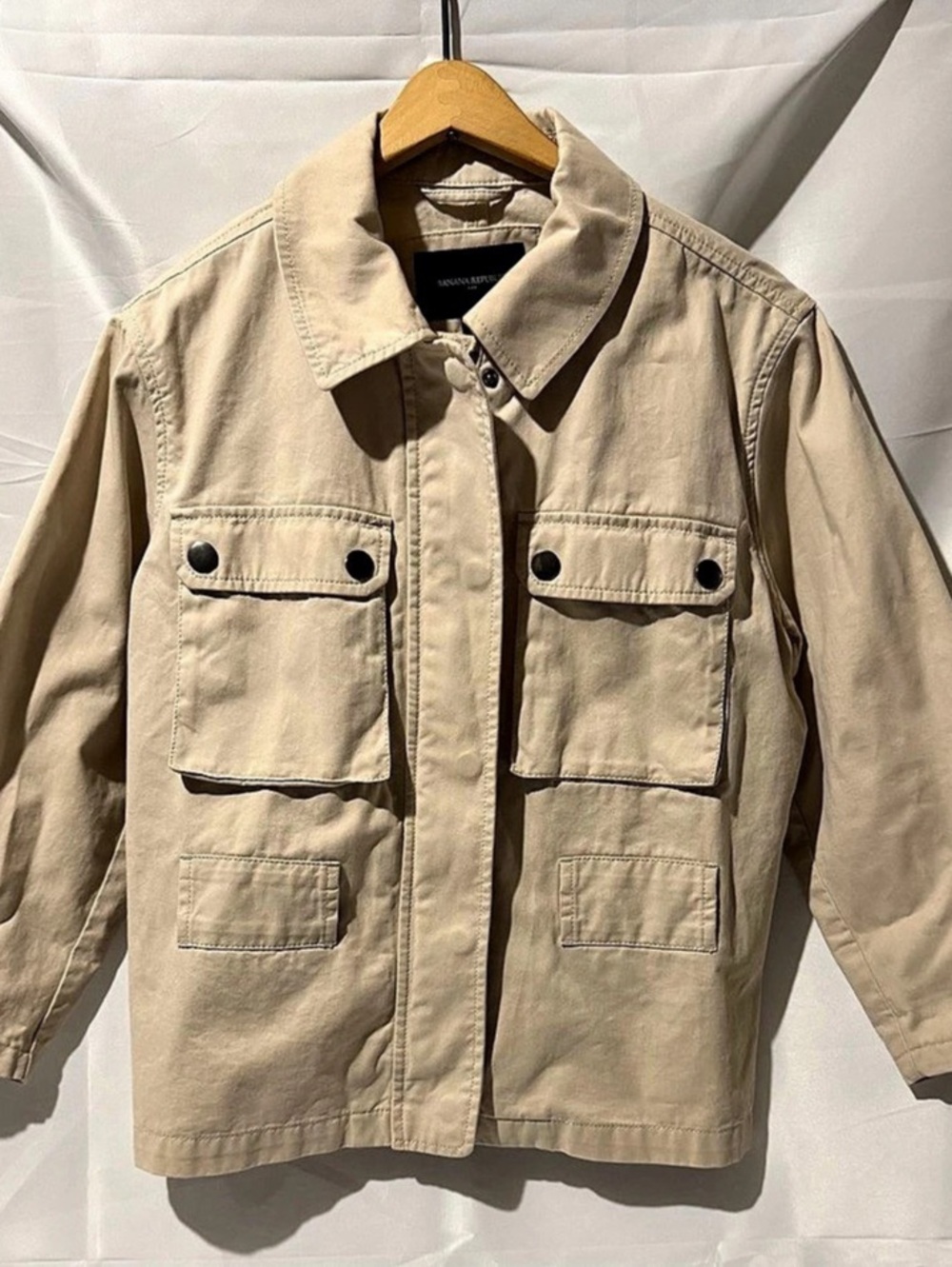 Banana Republic Utility Jacket Beige Petite Small Like New